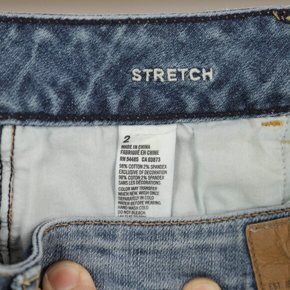 American Eagle Outfitters Frayed cut off sequin denim shorts size 2 - Picture 7 of 10